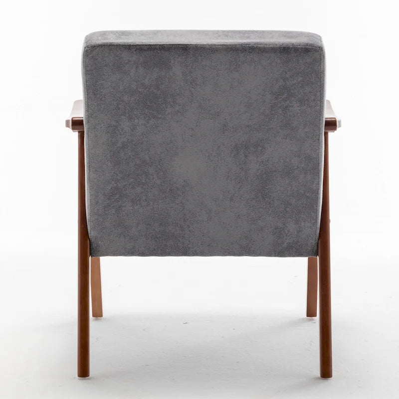 Poltrona d'accento in velluto grigio / marrone / cammello chiaro, stile metà secolo, monoposto
