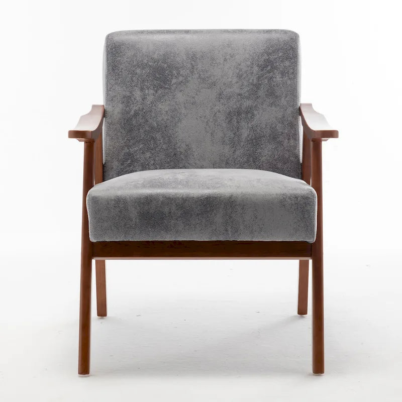 Poltrona d'accento in velluto grigio / marrone / cammello chiaro, stile metà secolo, monoposto