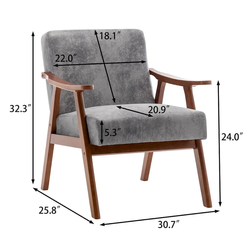 Poltrona d'accento in velluto grigio / marrone / cammello chiaro, stile metà secolo, monoposto