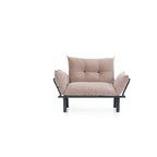 Divanetto Futon a 2 Posti, Telaio Pieghevole in Metallo – Blu / Marrone / Grigio / Rosso / Nero / Senape / Beige