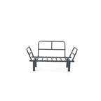 Divanetto Futon a 2 Posti, Telaio Pieghevole in Metallo – Blu / Marrone / Grigio / Rosso / Nero / Senape / Beige