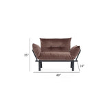 Divanetto Futon a 2 Posti, Telaio Pieghevole in Metallo – Blu / Marrone / Grigio / Rosso / Nero / Senape / Beige