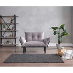 Divanetto Futon a 2 Posti, Telaio Pieghevole in Metallo – Blu / Marrone / Grigio / Rosso / Nero / Senape / Beige