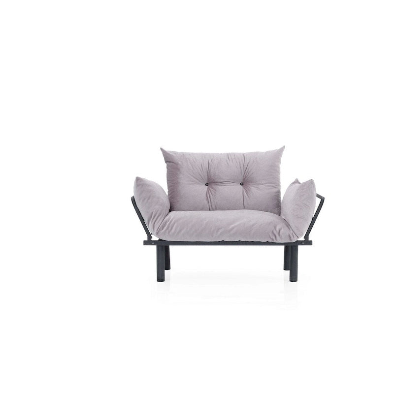 Divanetto Futon a 2 Posti, Telaio Pieghevole in Metallo – Blu / Marrone / Grigio / Rosso / Nero / Senape / Beige