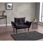 Divanetto Futon a 2 Posti, Telaio Pieghevole in Metallo – Blu / Marrone / Grigio / Rosso / Nero / Senape / Beige