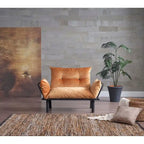 Divanetto Futon a 2 Posti, Telaio Pieghevole in Metallo – Blu / Marrone / Grigio / Rosso / Nero / Senape / Beige