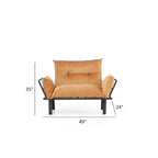 Divanetto Futon a 2 Posti, Telaio Pieghevole in Metallo – Blu / Marrone / Grigio / Rosso / Nero / Senape / Beige