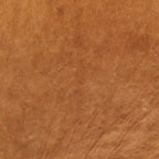 Poggiapiedi singolo quadrato trapuntato color cuoio con gambe in legno di noce