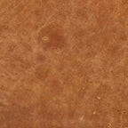 Poggiapiedi singolo quadrato trapuntato color cuoio con gambe in legno di noce