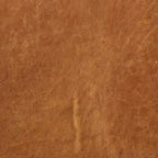 Poggiapiedi singolo quadrato trapuntato color cuoio con gambe in legno di noce