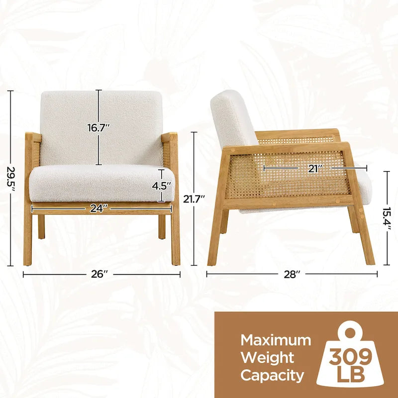 Fauteuil d'appoint moderne en tissu rembourré