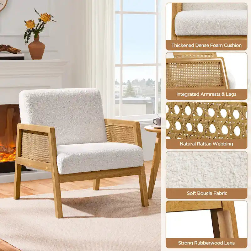Fauteuil d'appoint moderne en tissu rembourré