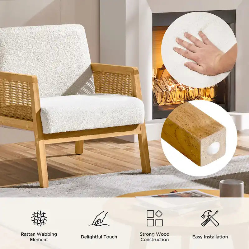 Fauteuil d'appoint moderne en tissu rembourré