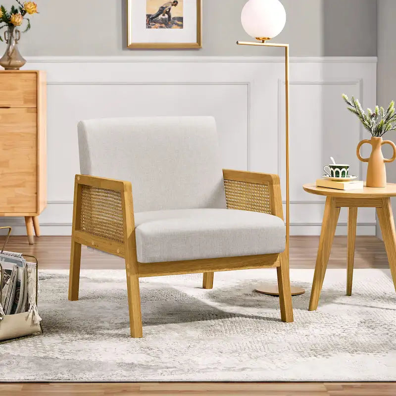 Fauteuil d'appoint moderne en tissu rembourré