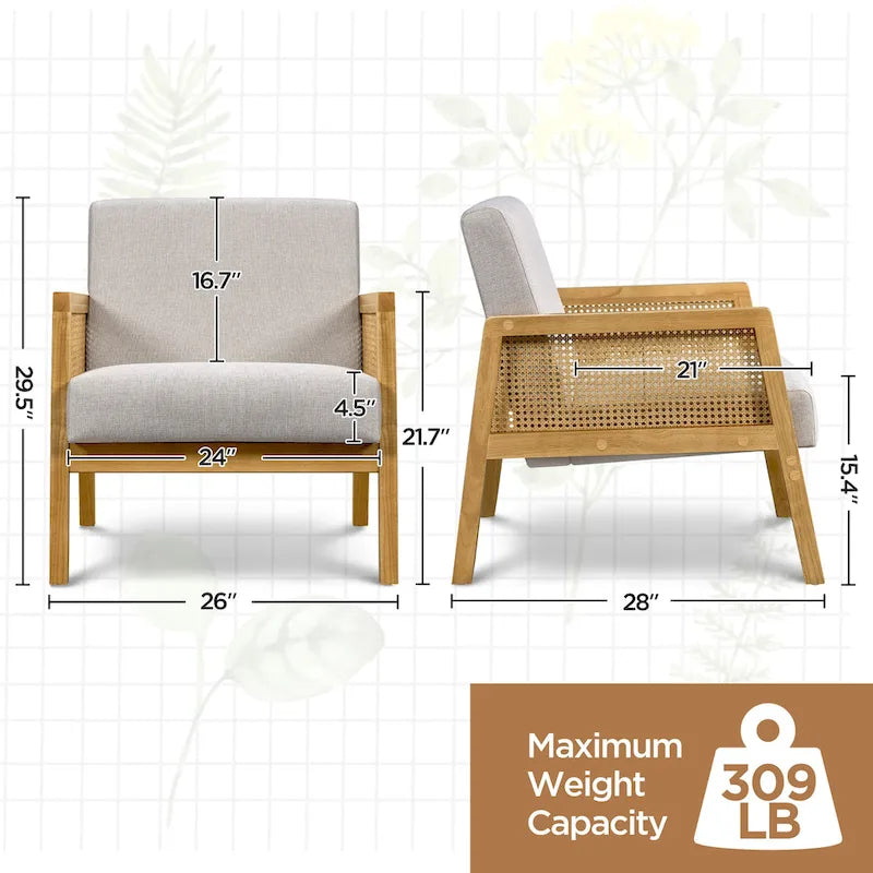 Fauteuil d'appoint moderne en tissu rembourré