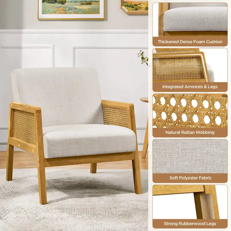 Fauteuil d'appoint moderne en tissu rembourré