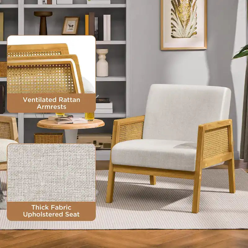 Fauteuil d'appoint moderne en tissu rembourré
