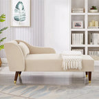 Chaise longue in velluto, sedile singolo – Arancione / Grigio / Beige