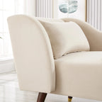 Chaise longue in velluto, sedile singolo – Arancione / Grigio / Beige