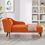 Chaise longue in velluto, sedile singolo – Arancione / Grigio / Beige