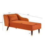 Chaise longue in velluto, sedile singolo – Arancione / Grigio / Beige