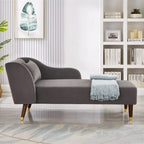Chaise longue in velluto, sedile singolo – Arancione / Grigio / Beige