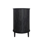 Mobiletto d'accento con ante a serrandina e 3 cassetti, colore naturale/nero – Assemblaggio per 1 persona