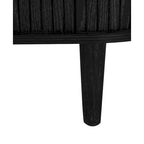Mobiletto d'accento con ante a serrandina e 3 cassetti, colore naturale/nero – Assemblaggio per 1 persona