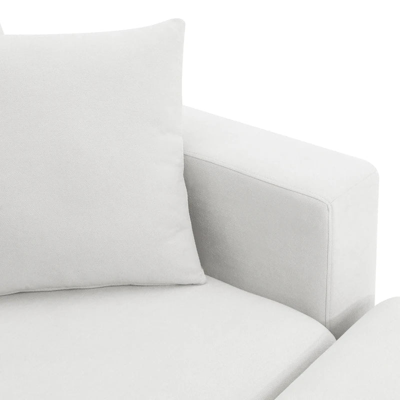 Divano componibile a L in poliestere nero/beige/marrone scuro/bianco con pouf, 3-4 posti