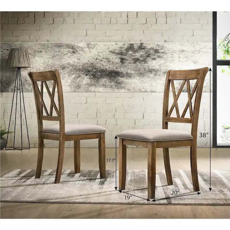 Sedia da pranzo imbottita marrone, set da 2 (2 posti)