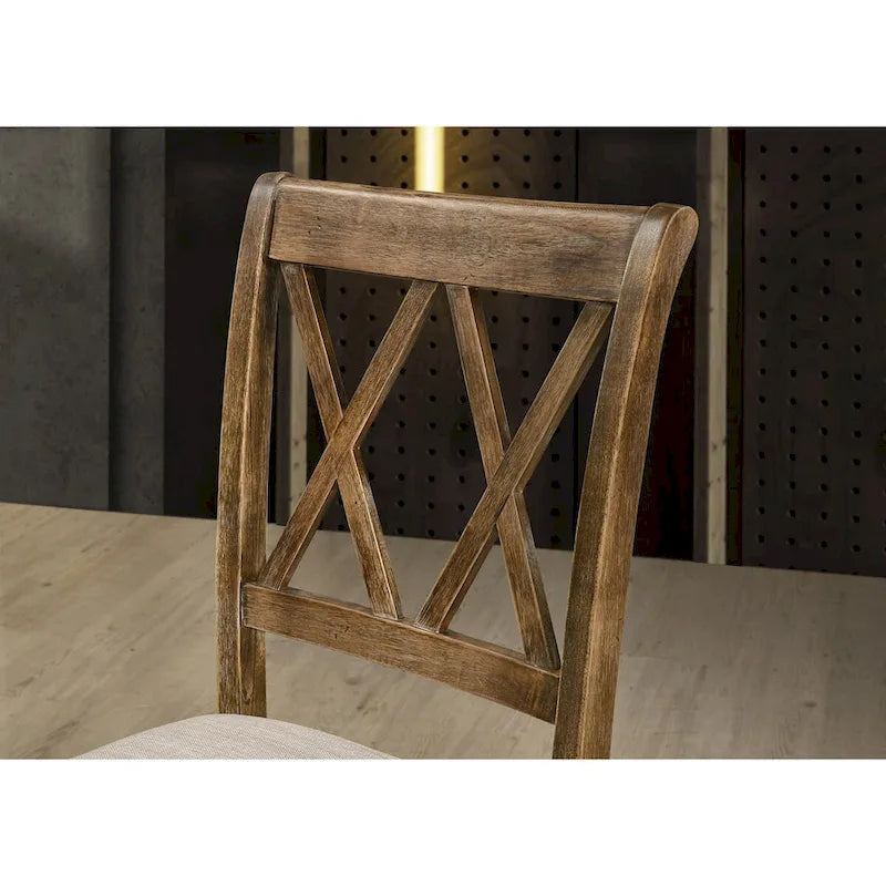 Sedia da pranzo imbottita marrone, set da 2 (2 posti)