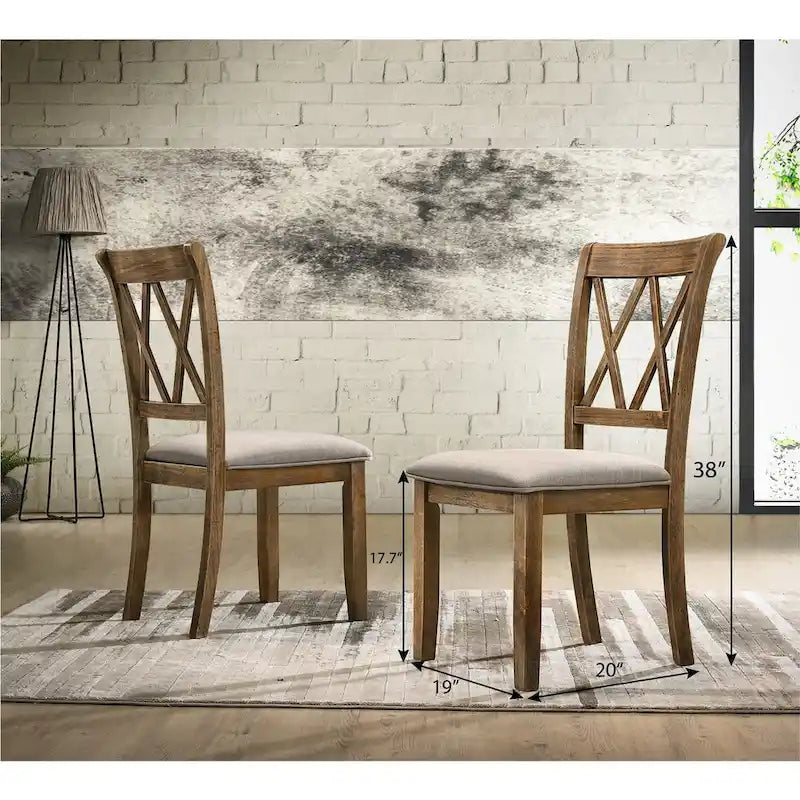 Sedia da pranzo imbottita marrone, set da 2 (2 posti)