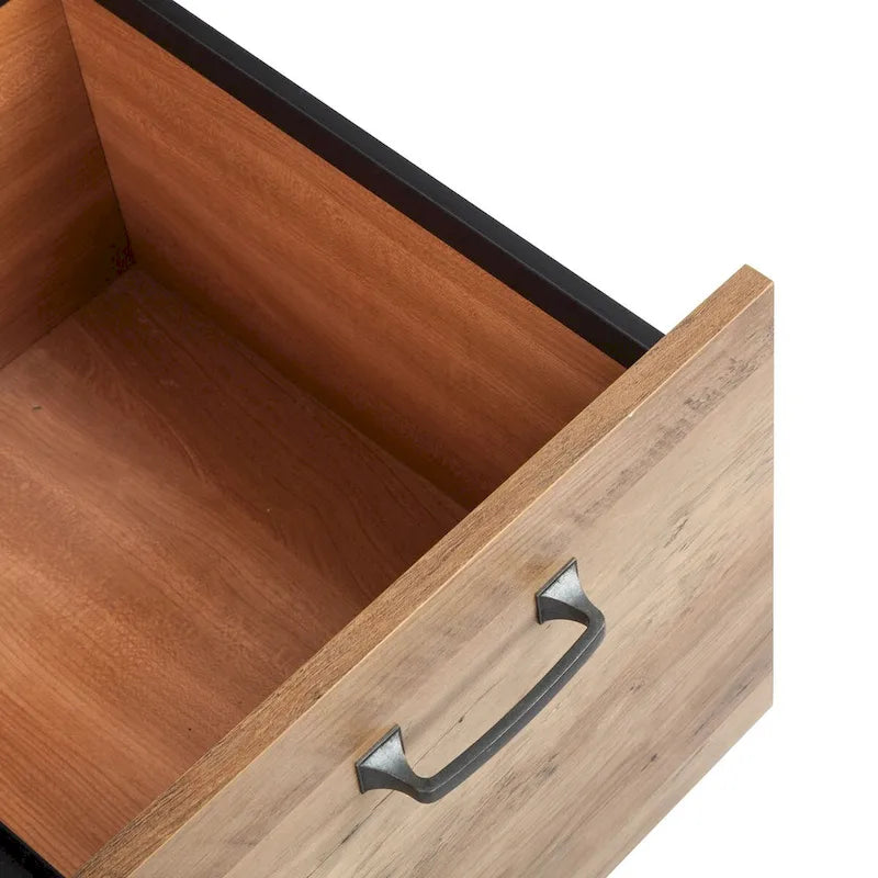 Bureau à piédestal de style ferme en chêne rustique