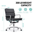 Chaise de bureau réglable en similicuir PU avec coussin épais