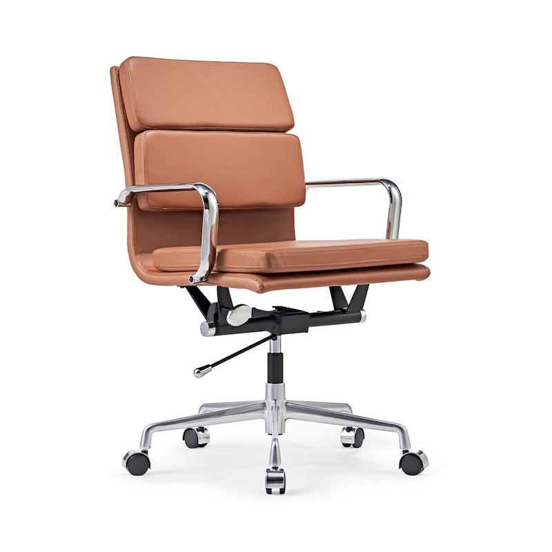 Chaise de bureau réglable en similicuir PU avec coussin épais