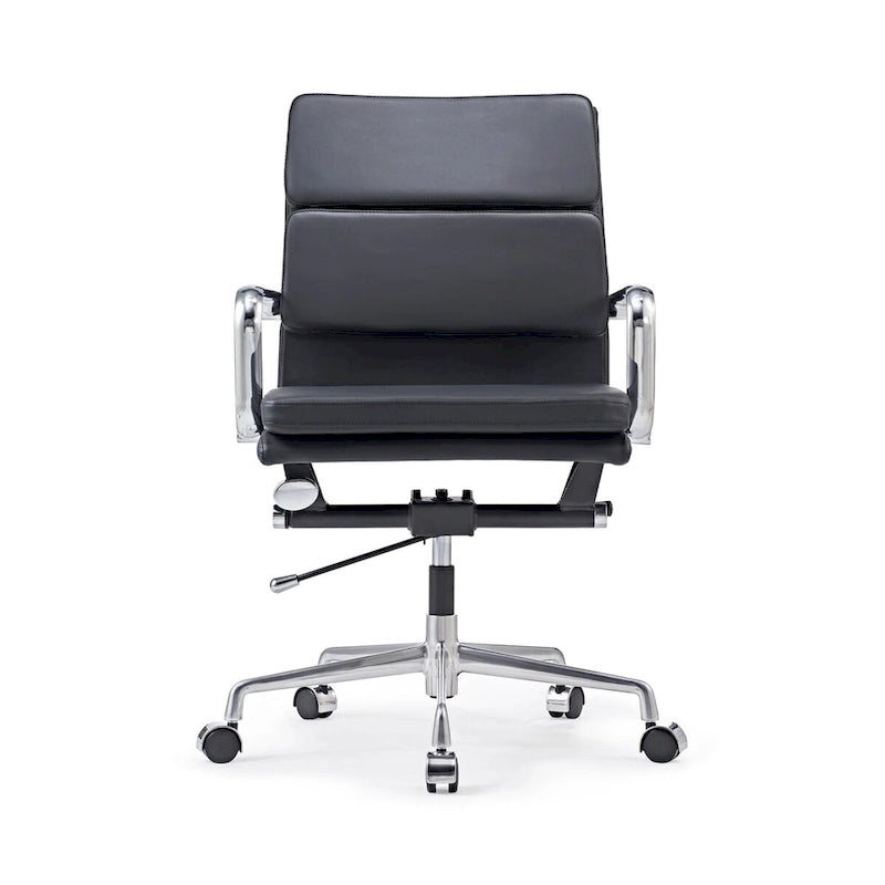 Chaise de bureau réglable en similicuir PU avec coussin épais