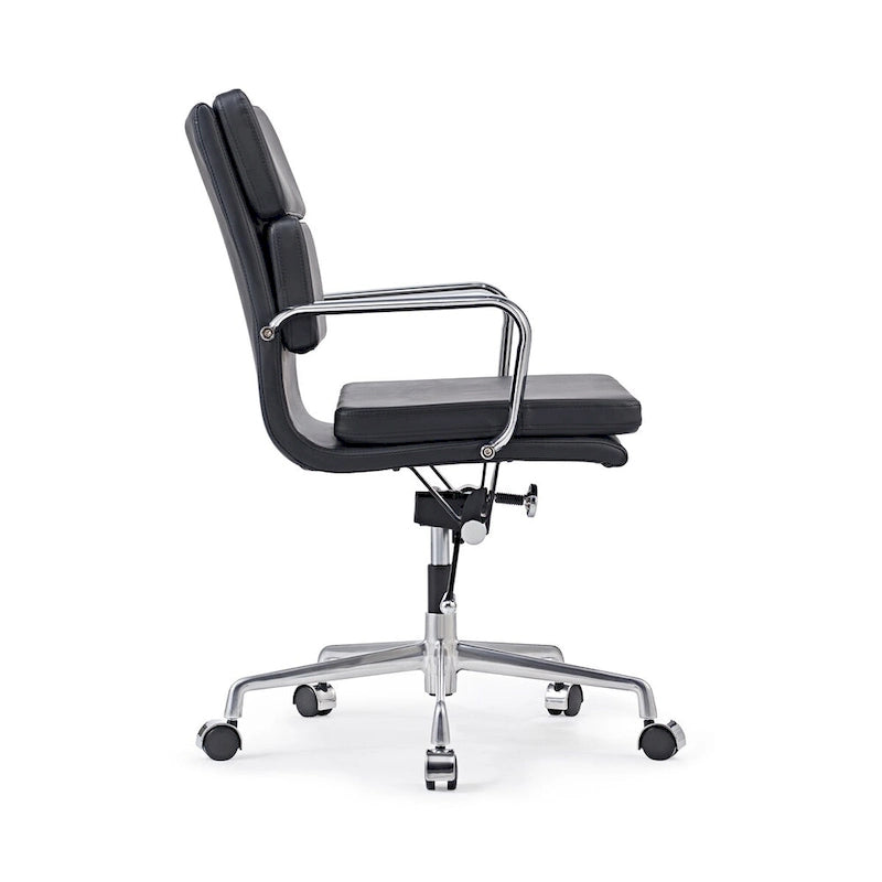 Chaise de bureau réglable en similicuir PU avec coussin épais