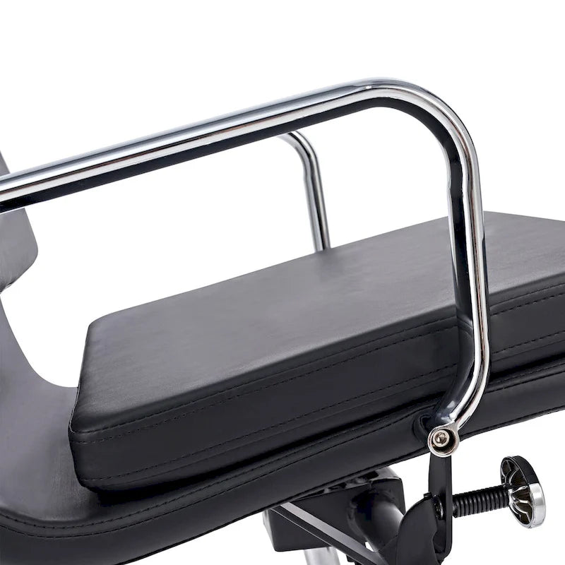 Chaise de bureau réglable en similicuir PU avec coussin épais