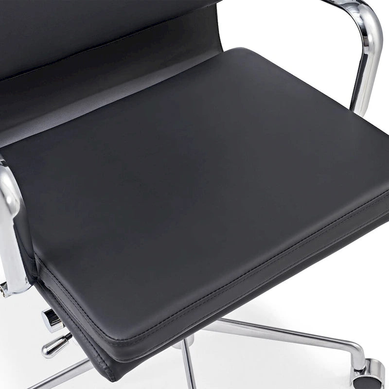 Chaise de bureau réglable en similicuir PU avec coussin épais