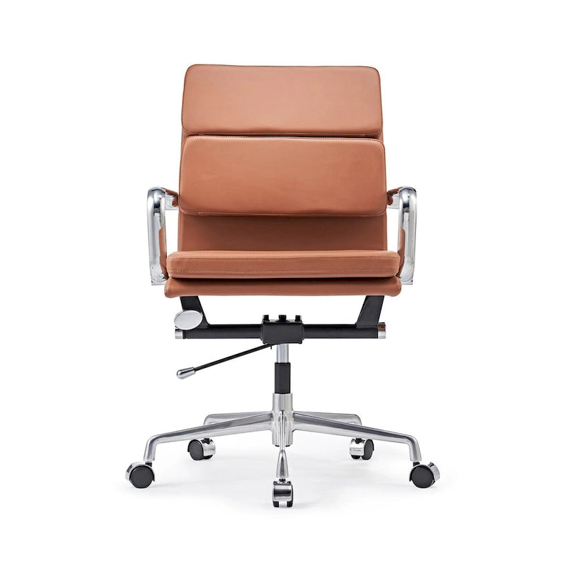 Chaise de bureau réglable en similicuir PU avec coussin épais