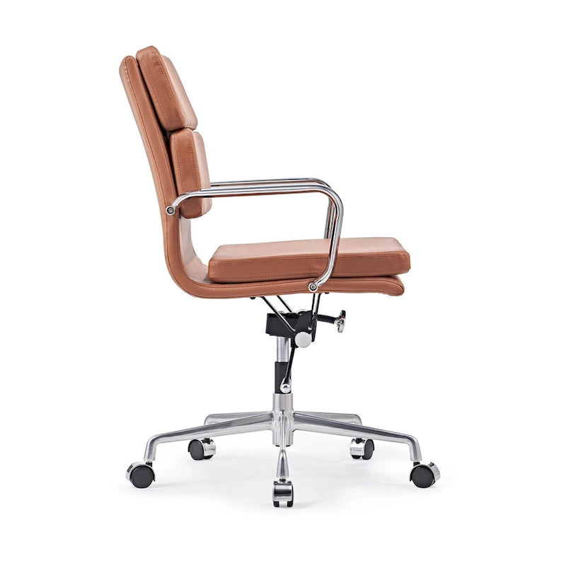 Chaise de bureau réglable en similicuir PU avec coussin épais