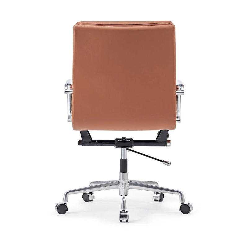 Chaise de bureau réglable en similicuir PU avec coussin épais