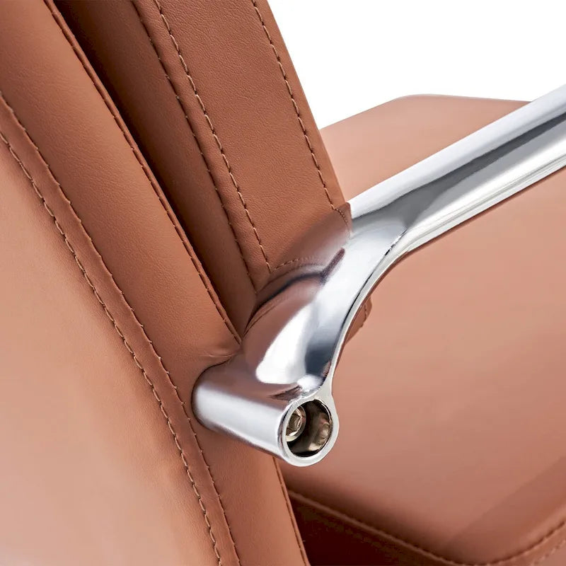 Chaise de bureau réglable en similicuir PU avec coussin épais