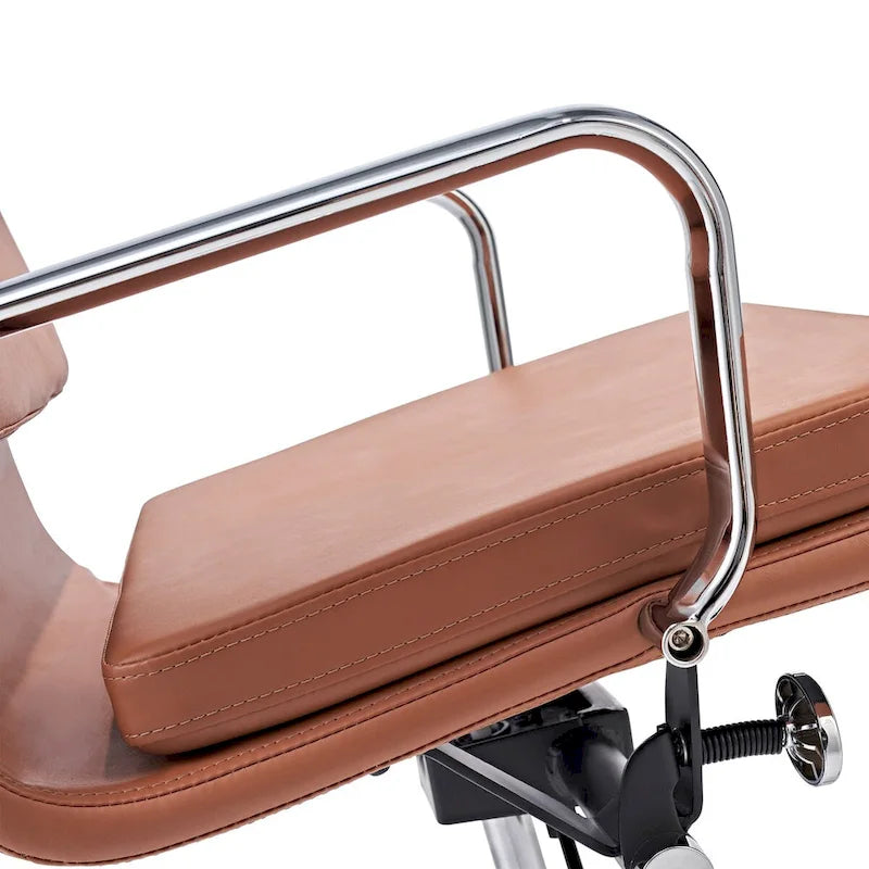 Chaise de bureau réglable en similicuir PU avec coussin épais