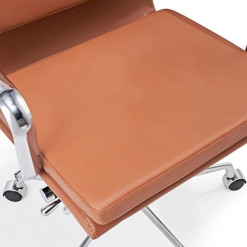 Chaise de bureau réglable en similicuir PU avec coussin épais