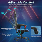 Sedia da gaming con LED RGB, singolo sedile reclinabile, in tessuto ventilato, colore rosso/nero e nero