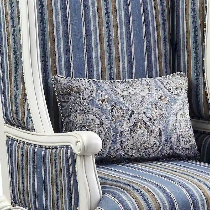 Chaise à dossier haut avec pieds Queen Anne en résine, bleue