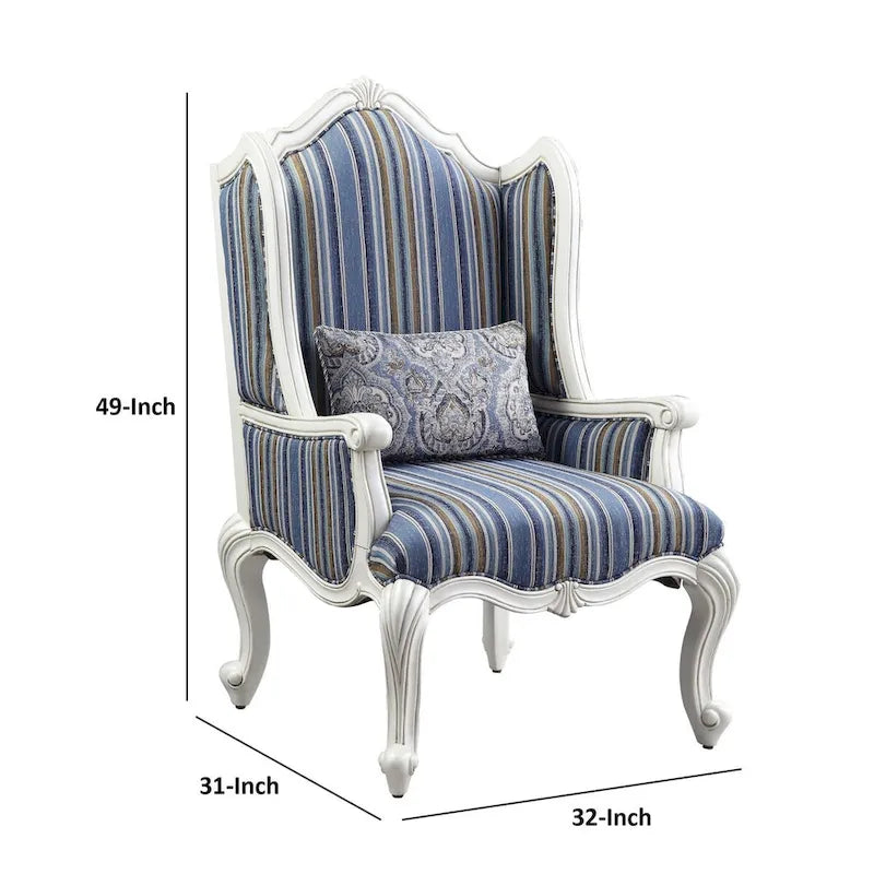 Chaise à dossier haut avec pieds Queen Anne en résine, bleue