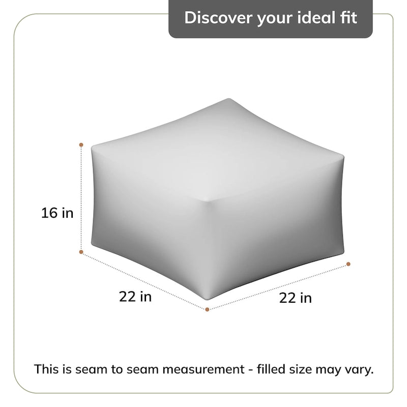 Pouf/ottoman quadrato a righe grigie, tessuto a mano, 1 posto