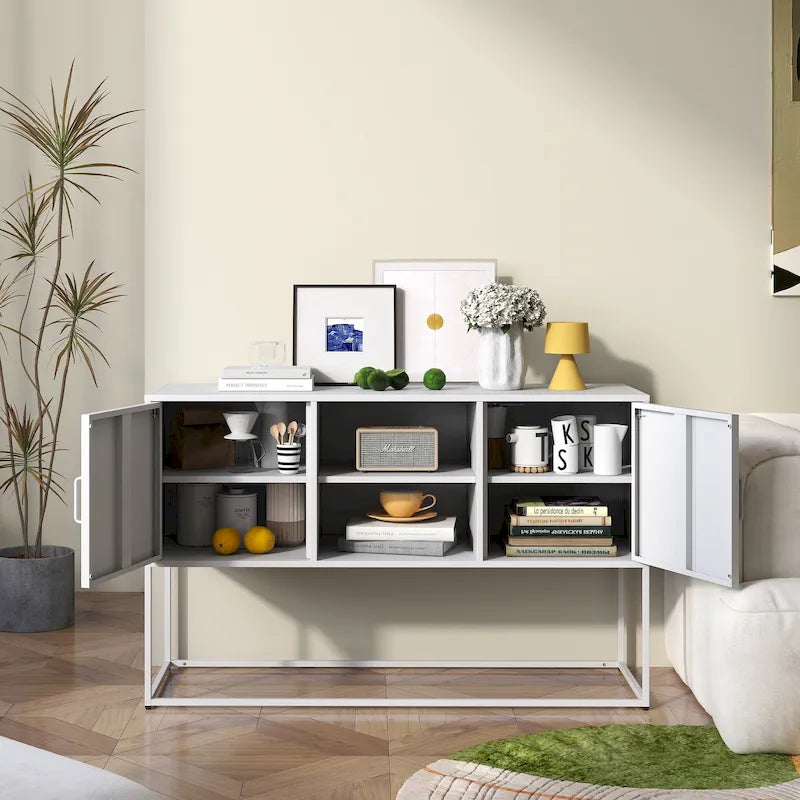 Credenza in metallo con piedini regolabili